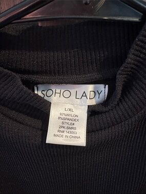 SOHO LADY Black Ribbed Tank Top - L/XL